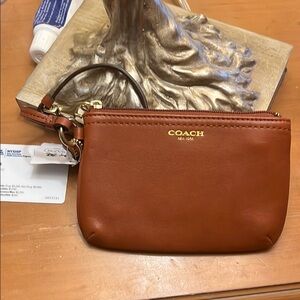 Coach Brown Leather Wristlet